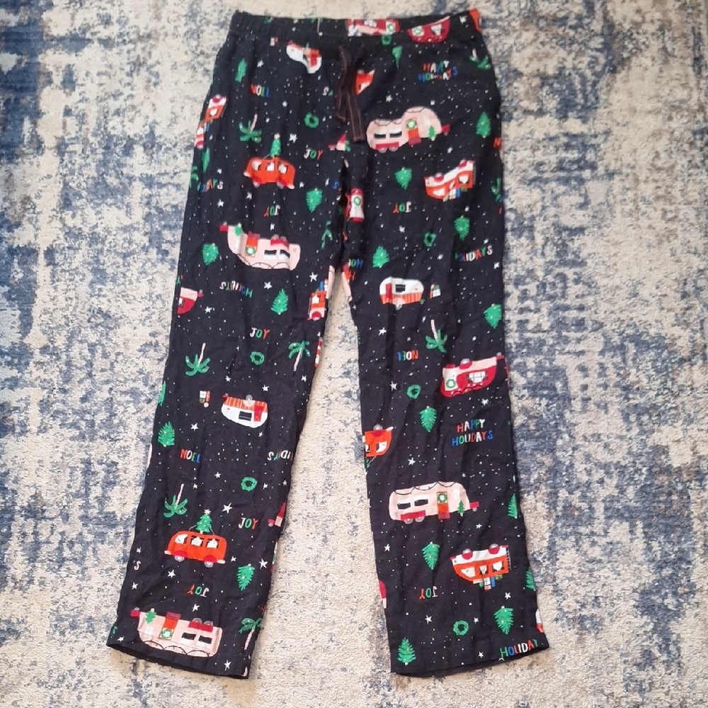 Old Navy Women’s Holiday Pajama Pants – Black Festive Print, Size M